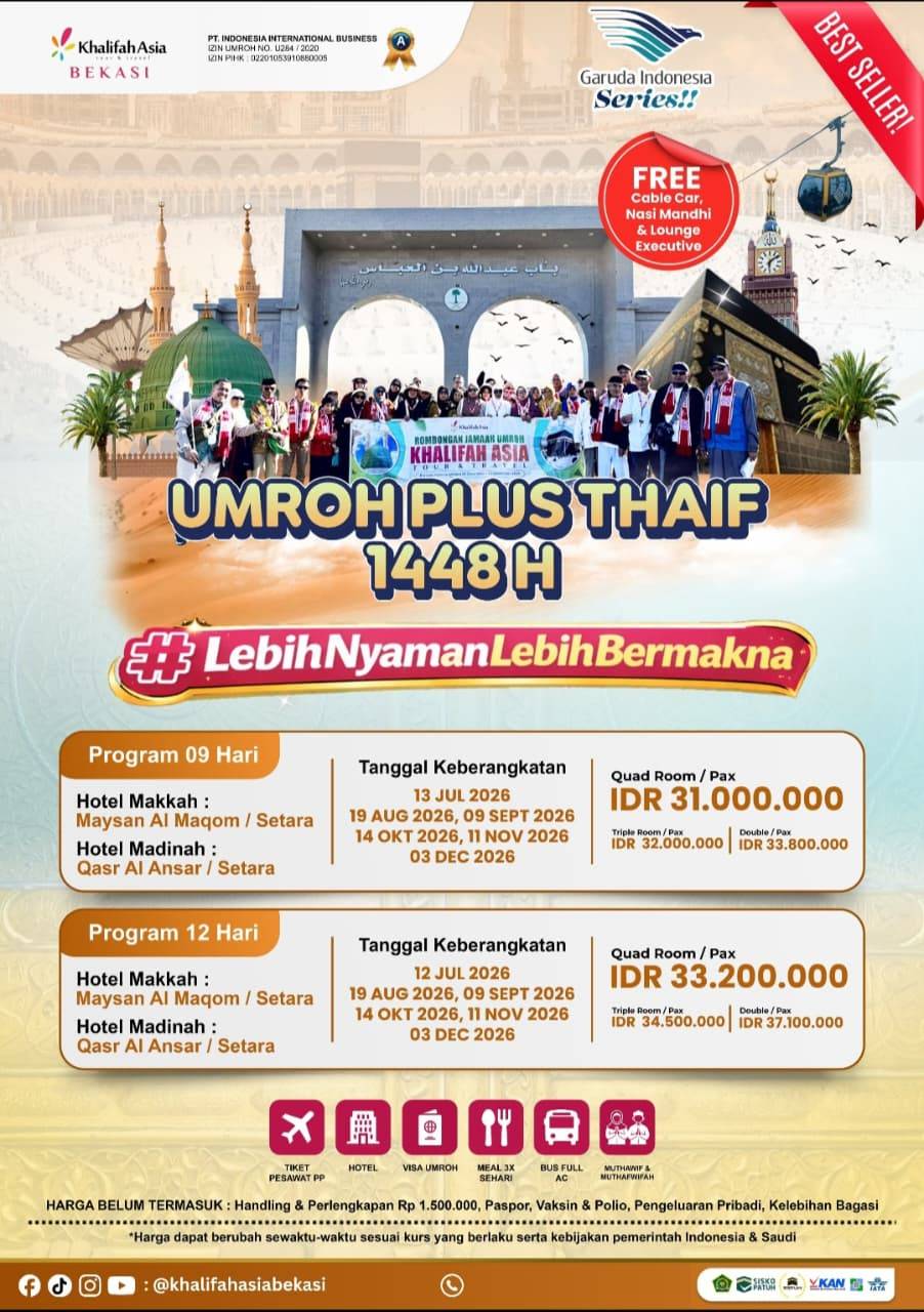 Umroh Plus Thaif Program 12 Hari